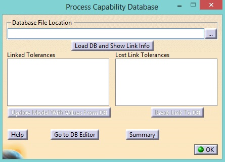 Process Capability Database locate data 3DCS