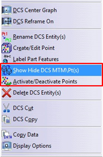 show hide 3dcs points