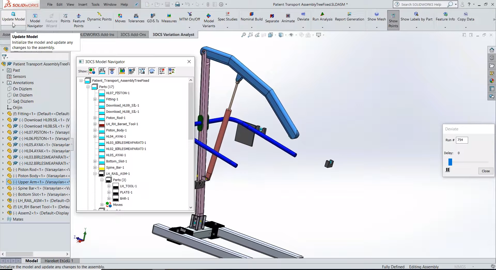 3DCS for SOLIDWORKS -- Update Model