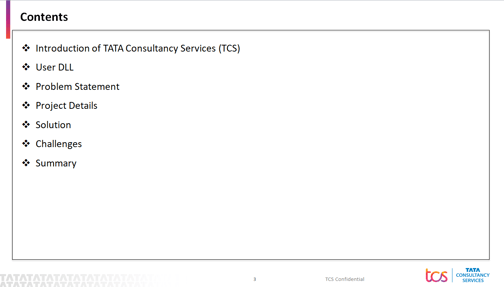 TCS Presentation Agenda