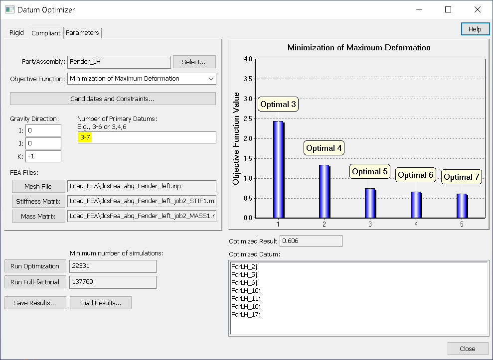 Datum Optimizer - Compliant FEA Fender