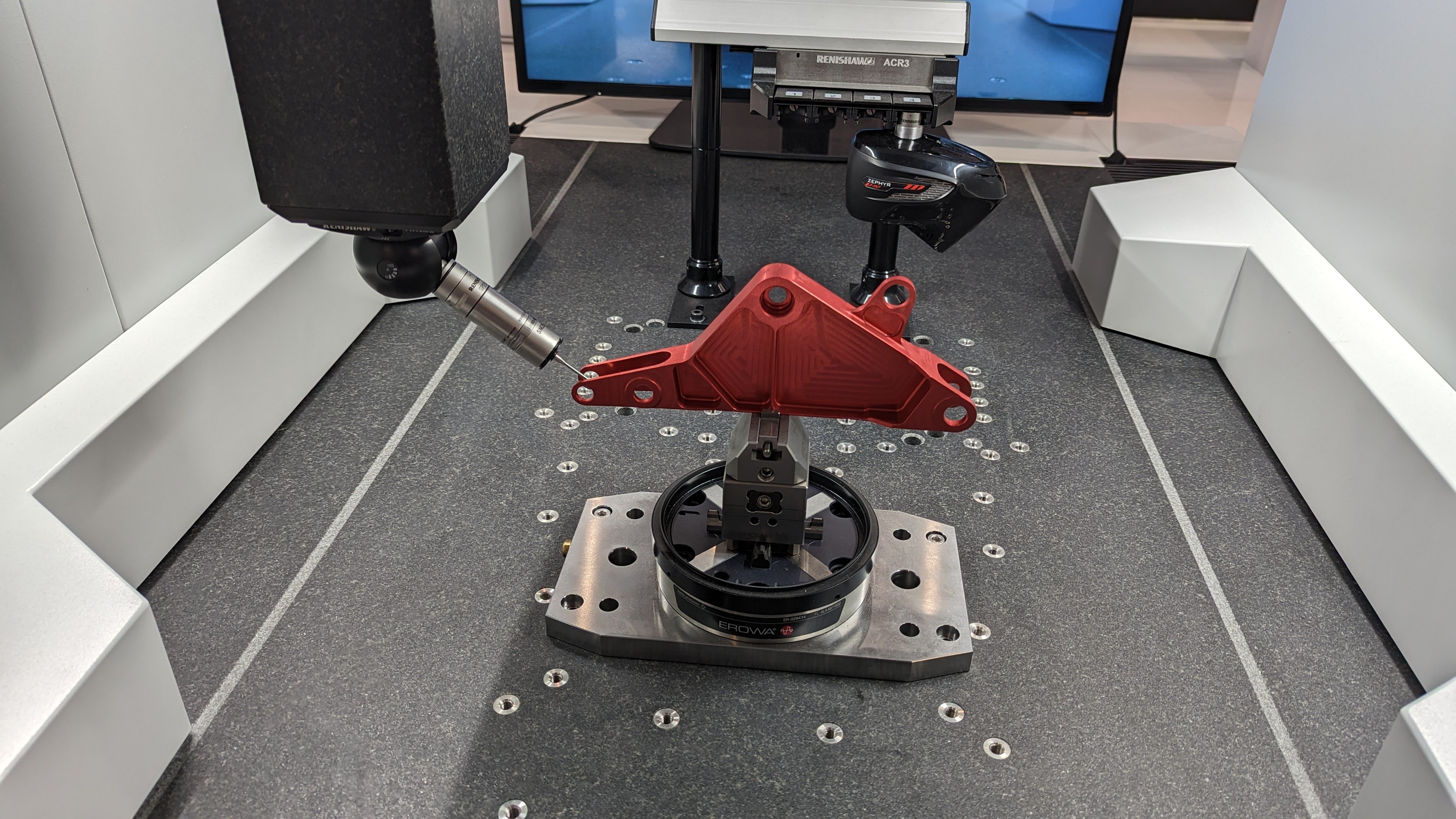 5-axis CMM measuring the part 