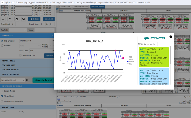 QDMWEB QNote for adding information and actions to features