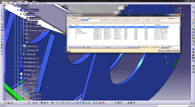 3DCS for CATIA V5 Point Dialog Box