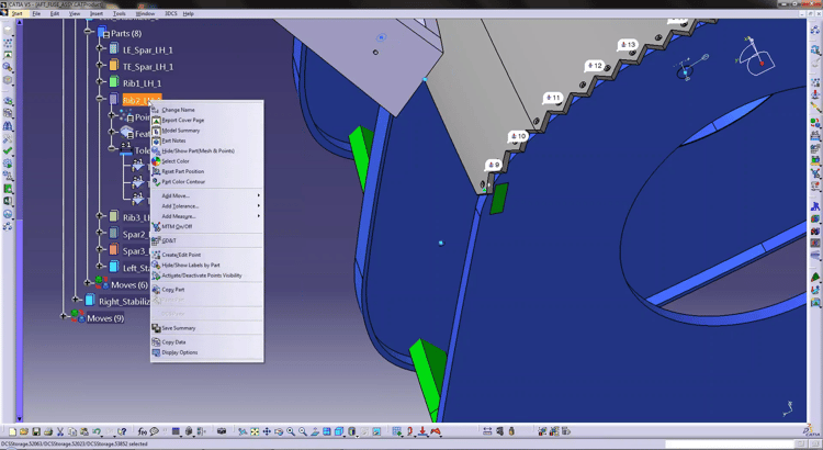 3DCS for CATIA V5 Right Click Menu