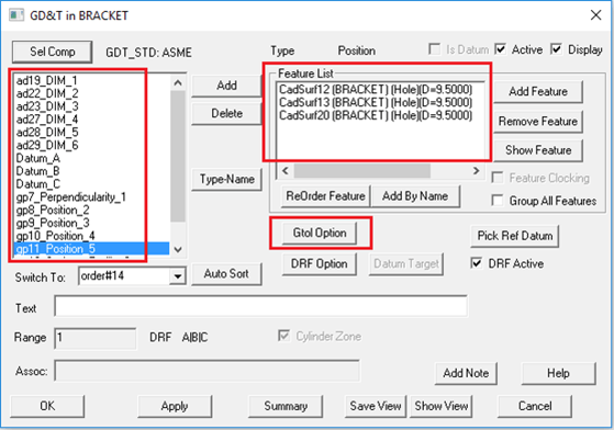 3DCS Creo GDandT Feature List