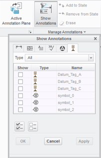 Creo PMI - Show Annotations