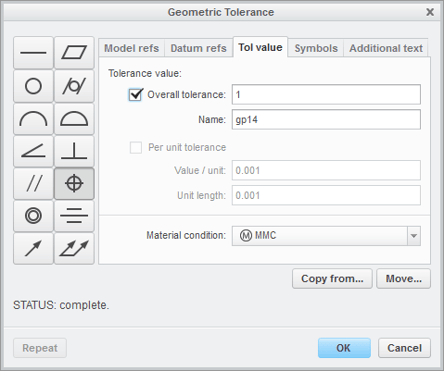 Creo PMI Tolerance Value Creo PMI Tolerance Value