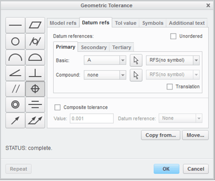 Datum References - Creo PMI