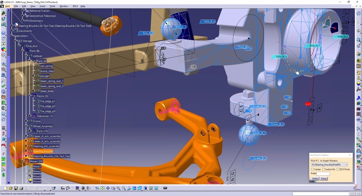 GD&T on Automotive Suspension in 3DCS