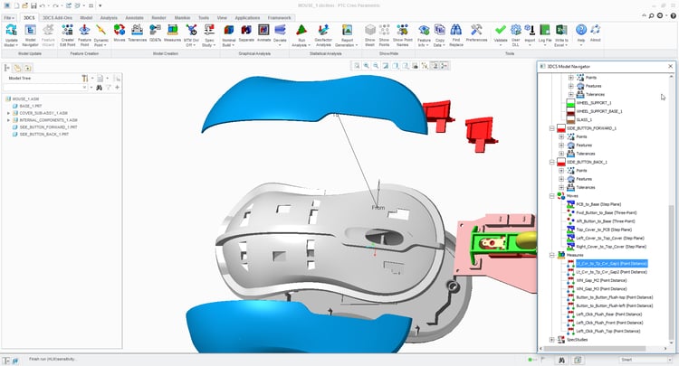 3DCS fully integrated Creo tolerance analysis software