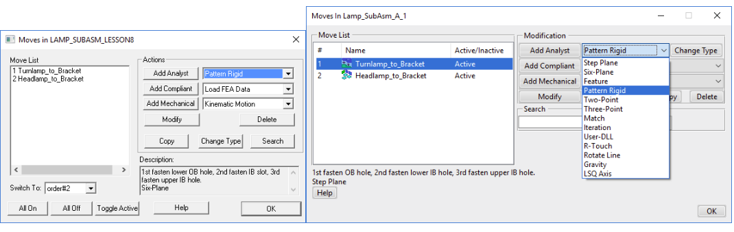 Choosing Pattern Move -- 3DCS MC