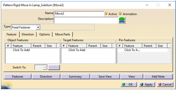 Select Features - Pattern Move 3DCS CATIA