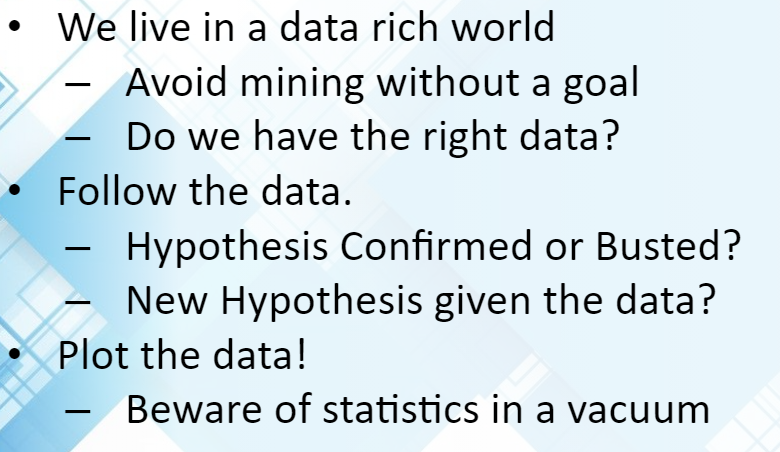 Beware of Statistics in a Vacuum - DCS